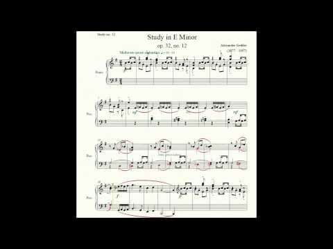 Study no. 12: Study in E Minor (op. 32, no. 12) - Alexander Gedike - Piano Studies/Etudes 3