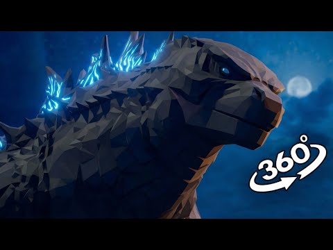 VR 360° Godzilla Atomic Breath in real life / Godzilla Beach Attack!