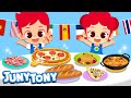 Food Trip Around the World | Are You Hungry? | World Song for Kids | Let's Eat Yummy Food | JunyTony