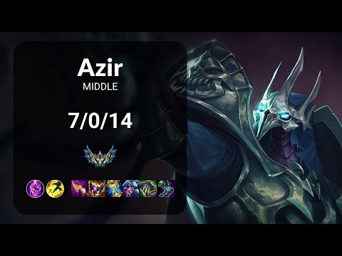 Azir vs Corki MIDDLE - KR CHALLENGER Patch 14.21