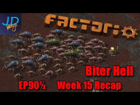 EP90½ Week 15 recap | Factorio Biter Hell | Gameplay, Lets Play