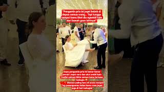 Download lagu Aksi Kocak! Pengantin Pria Joget & Ambil Kain Tradisi dari Gaun Istrinya 😂 #shorts mp3