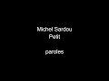 Michel Sardou-Petit-paroles