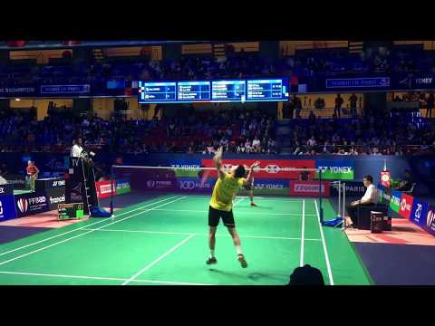 Lin Dan vs Brice Leverdez Nice Angle Crazy Defense - French Open