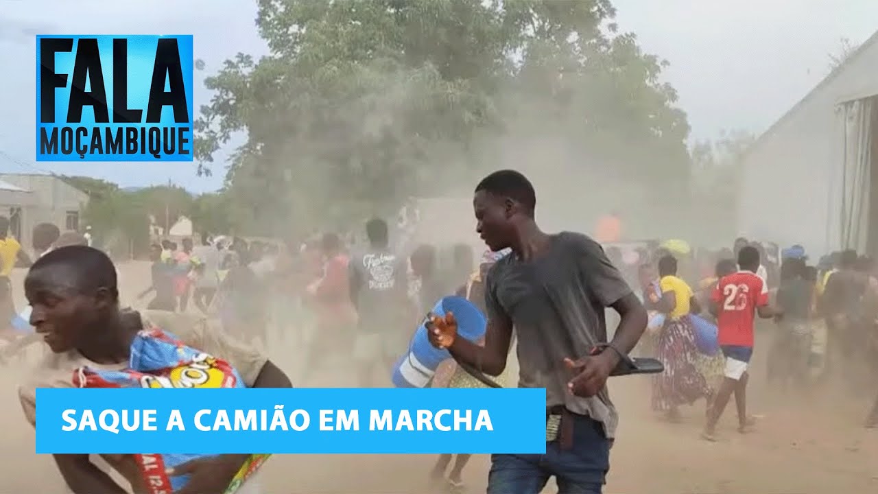 Mulher morre num grupo de populares que saqueava um camião de transporte de comida @PortalFM24