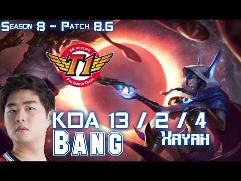 SKT T1 Bang XAYAH vs TRISTANA ADC - Patch 8.6 KR Ranked