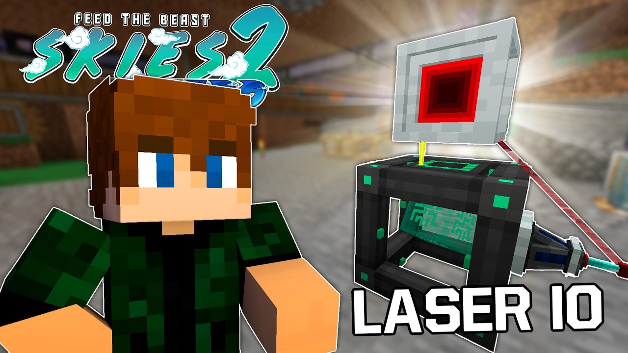 MELHOR MOD DE CABOS!!! Tudo SOBRE o LASER IO!!! - Minecraft FTB Skies 2 Aero E11 (1.21.1)