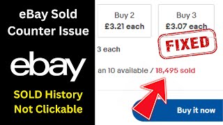 eBay Sold Counter Not Clickable | No Purchase History Showing | Purchase not showing in history