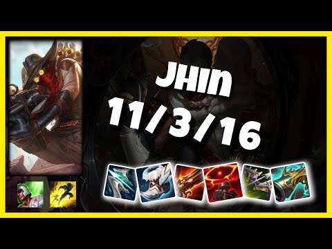 Jhin 10.25 Gameplay Challenger Replay Bot Lane - S11 (11/3/16) - KOREAN