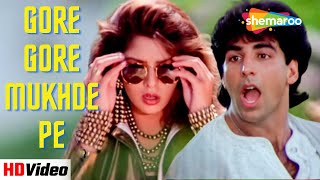 गोरे गोरे मुखड़े पे | Lyrical Song | Gore Gore Mukhde Pe | Suhaag | Akshay K, Nagma | Alka Y, Udit N