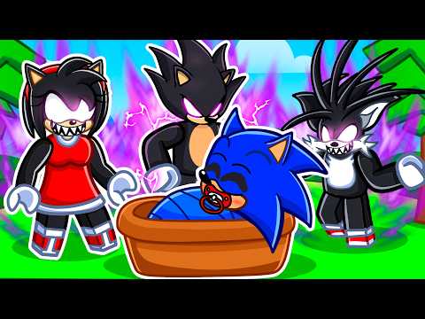 Baby Sonic Adopted By DARK SONIC FAMILY Sad Story In Roblox!