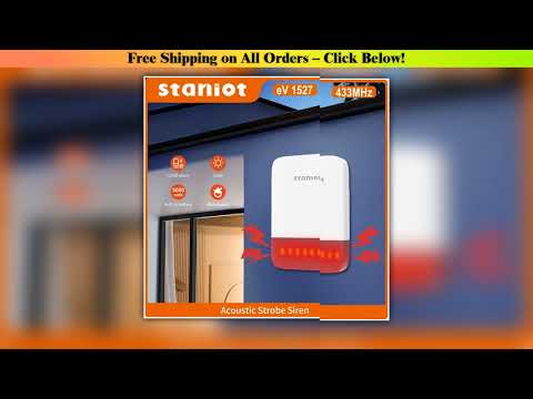 Staniot Wireless Strobe Siren 120dB High Decibel Indoor/Outdoor Waterproof Support Solar Panel