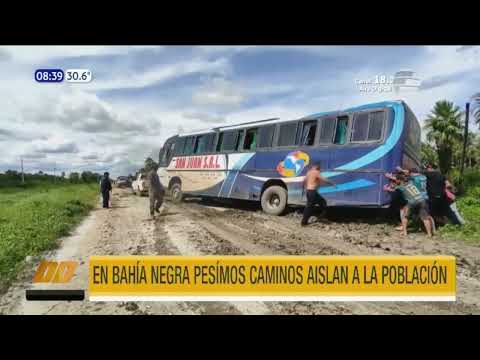 Pésimos caminos aíslan a población de Bahía Negra