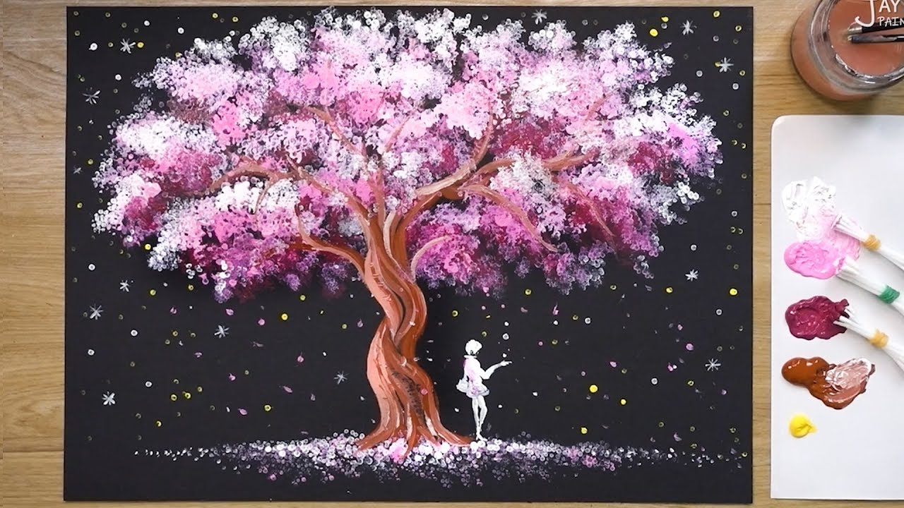 Tree of Stars Acrylic Painting Technique by Jay Lee 