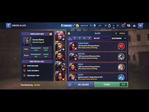 Corvus Glaive 100sec Clear with Mystique - Marvel Future Fight