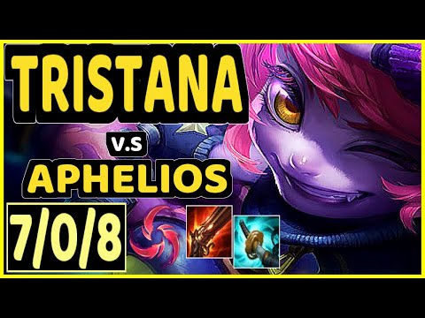 JUZINHO (TRISTANA) vs APHELIOS - 7/0/8 KDA BOTTOM ADC CHALLENGER GAMEPLAY - BR