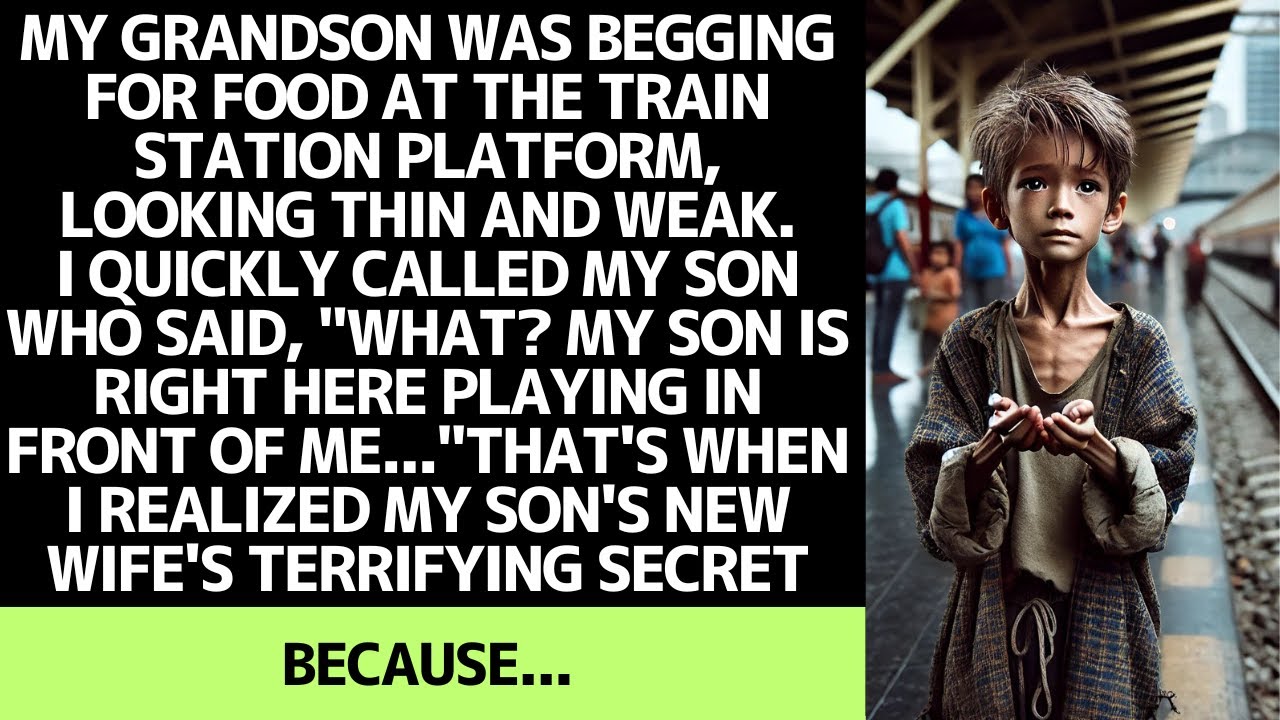 "Grandma, please... I'm so hungry" - My grandson was begging for food at the train station…