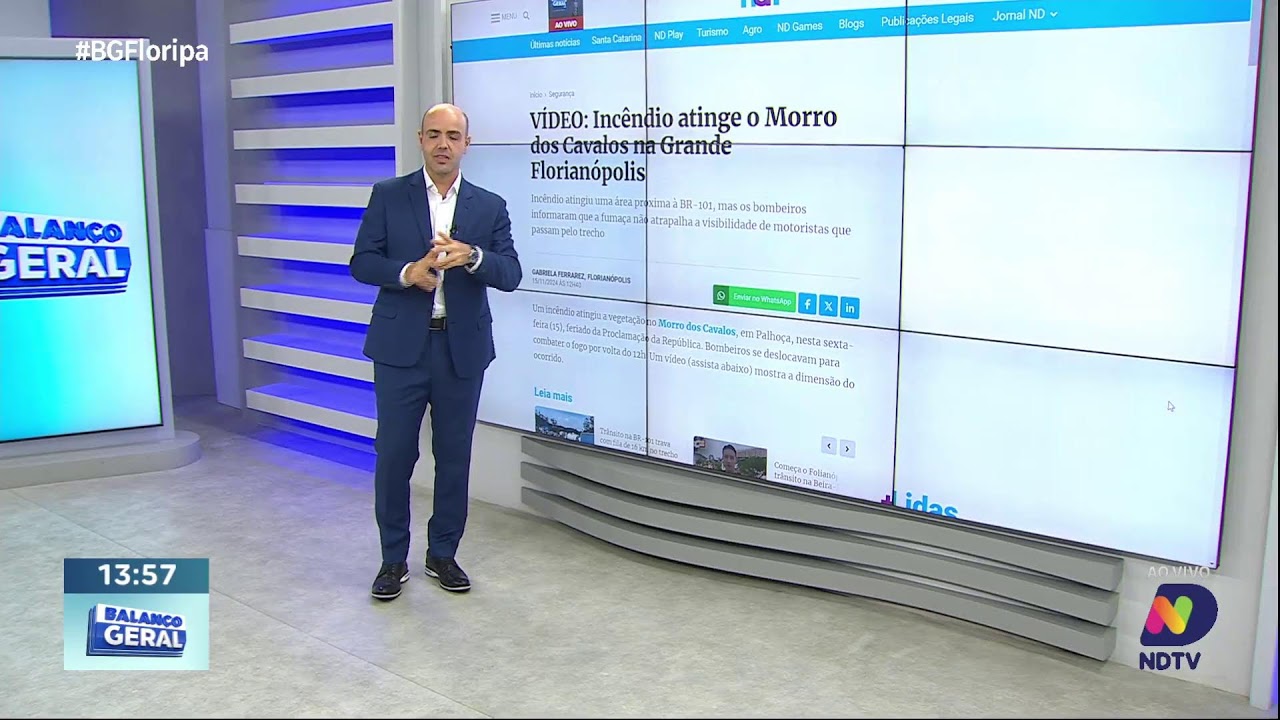 AO VIVO: Balanço Geral Florianópolis | 15/11/2024 | NDTV RECORD