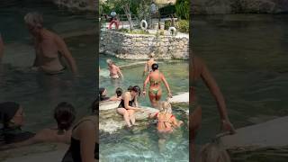 ☀️Magic Of The Swimming Pool Pamukkale Turkey -Sunny Day🌴 #pamukkale #cleopatra #pool