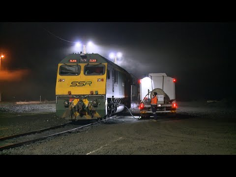 3KV1 SSR Grain Train Refuels RL304 4917 602 4908 RL306 (8/7/2020) - PoathTV Australian Railways