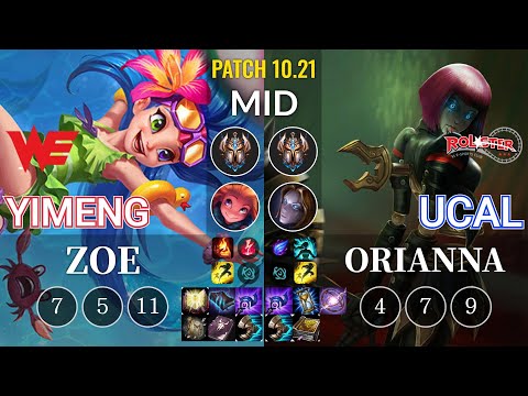 WE yimeng Zoe vs KT Ucal Orianna Mid - KR Patch 10.21