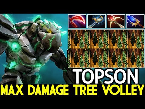 TOPSON [Tiny] Max Damage Tree Volley Full Physical Build 7.22 Dota 2