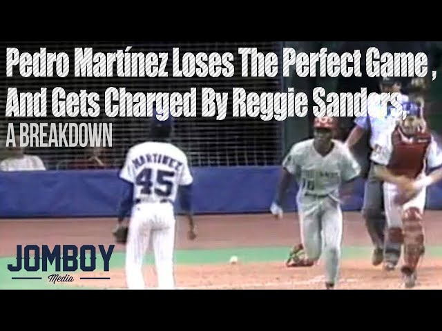 Pedro Martínez loses the perfect game and gets charged by Reggie Sanders, a breakdown