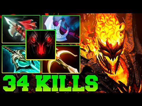 34 Kills SF Dota 2 !! Shadow Fiend Dota 2 Rampage Carry Meta - Best Pro Gameplay Build Guide 7.35