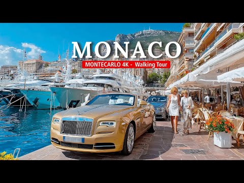 MONACO-Rundgang Montecarlo 🇲🇨 | Supersportwagen, Yachten und Luxusleben in 4K