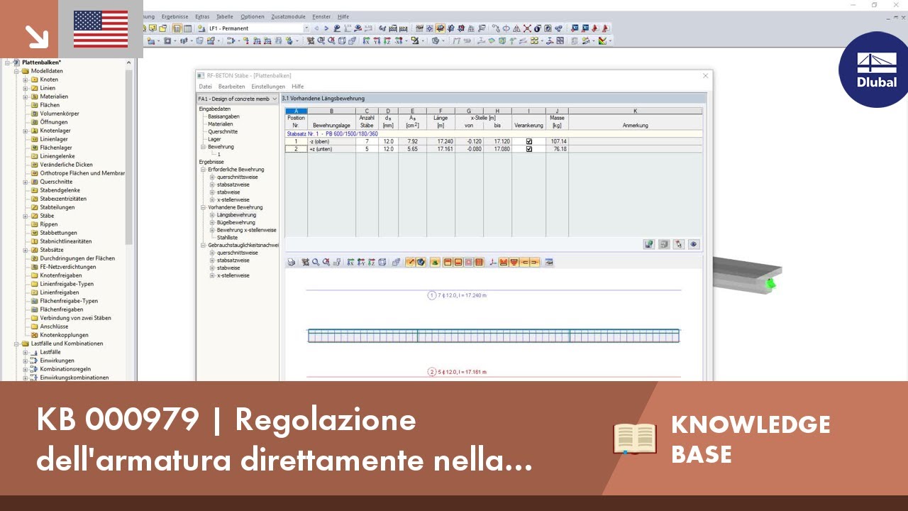 KB 000979 | Regolazione dell&#39;armatura direttamente nella finestra grafica