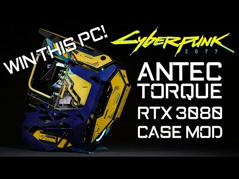 WIN this CRAZY Cyberpunk 2077 CUSTOM WATER COOLED GAMING PC BUILD RTX 3080 Antec Torque Case Mod