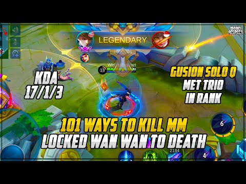 HOW I LOCKED WAN WAN TO DEATH! | SOLO GUSION MET TRIO IN RANK | Gusion Gameplay | Mobile Legends