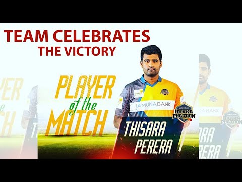 Thisara Perera Cuts Cake after showing classy allrounding performance