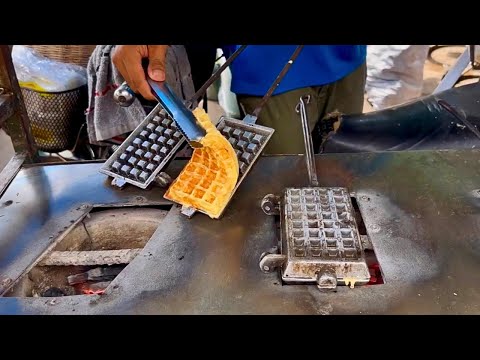 Soft Waffles With Coconut Meat In Siem Reap - Cambodian Street Food