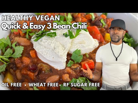The Best Vegan 3 Bean Chili: Oil-Free