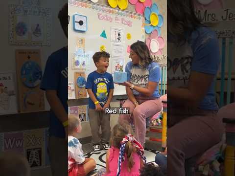 When he hears his dad's voice 😯 See linked video for dad's BIGGEST surprise!