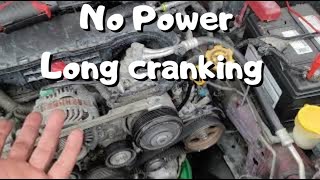 subaru outback p0340 long cranking no power rough idle sputtering