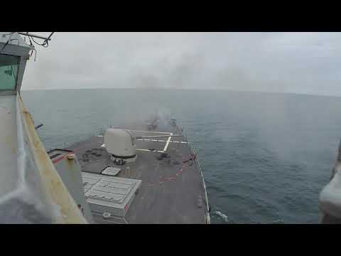 USS Ross Live-Fire Exercise in the English Channel