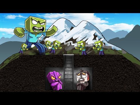 Minecraft | SECRET ZOMBIE BASE CHALLENGE! (Quiet or The Zombies Attack)