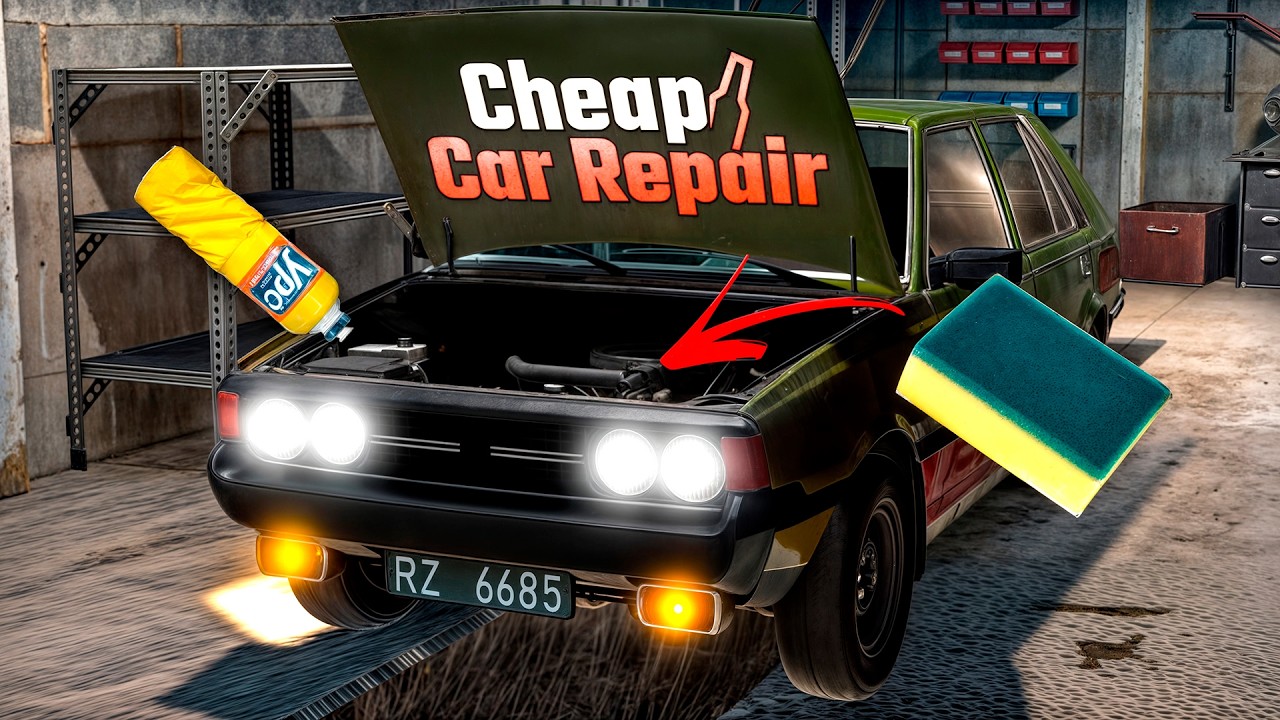 CONSERTEI O CARRO COM UMA ESPONJA DE COZINHA! - Cheap Car Repair #2