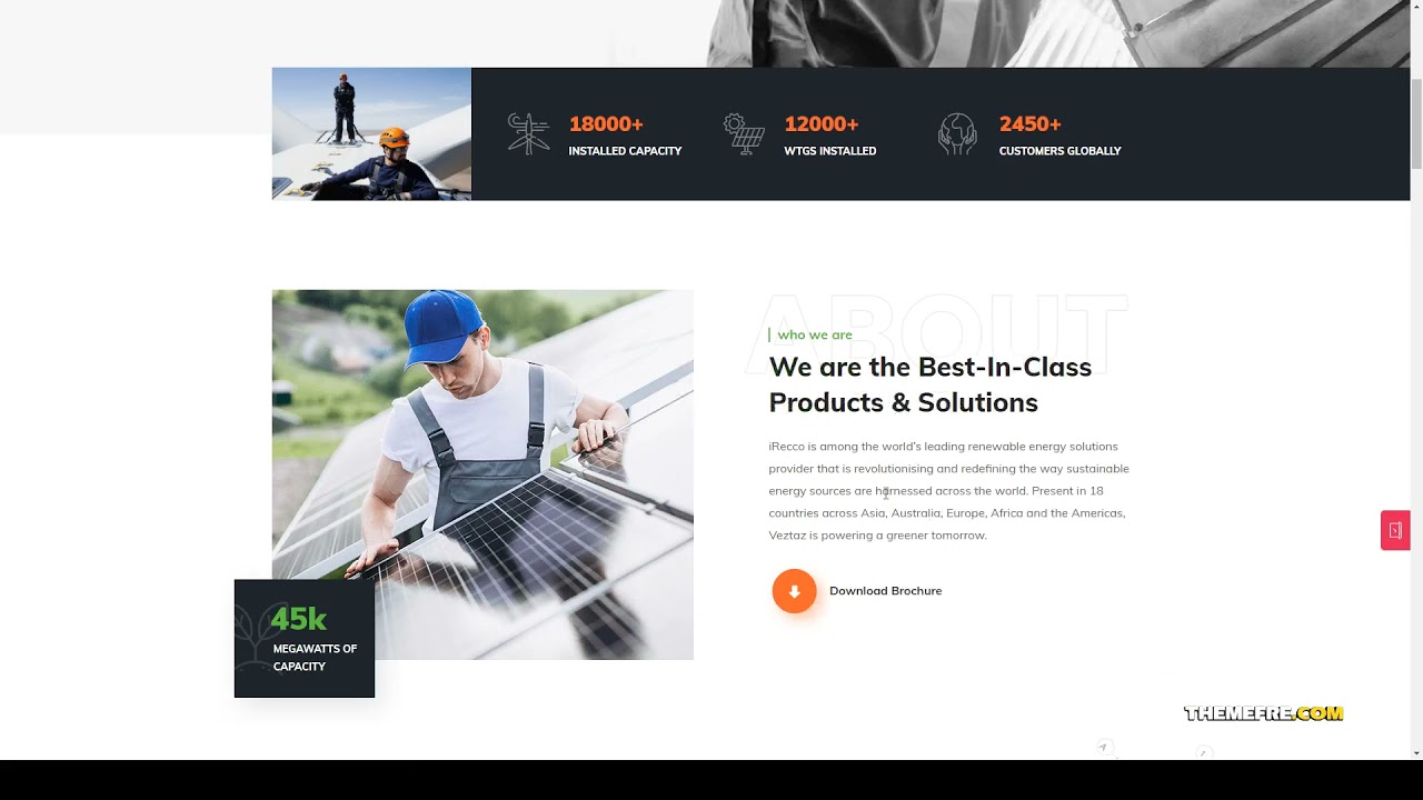 IRecco - Wind and Solar Energy WordPress Theme recycling renewable Easy Create Website