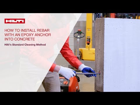 HOW TO install rebar with epoxy anchor into concrete – standard method