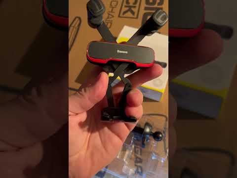 Автодержатель для телефона в дефлектор гравитационный Baseus Lateral Gravity Car Mount Holder (SUYL-HU01) Черный/Красный - фото 2 - id-p3171919265