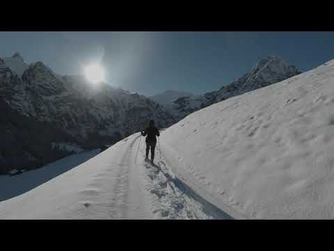 Primeira caminhada com raquetes de neve em Adelboden (inverno 2023/24)