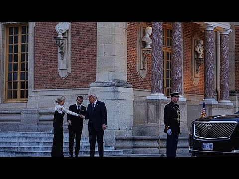 Video Thumbnail: Trump welcomed to Versailles for dinner with Macron