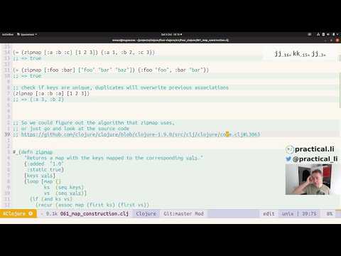 Practicalli Clojure 44 - 4Clojure 61 - zipmap and into functions