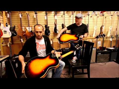 Mark and Nick playing some Guild Duane Eddys here at Norman's Rare Guitars