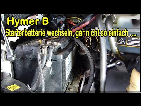 Starterbatterie beim Hymer B Ducato 244 wechseln - gar nicht so einfach .... Varta 12 Volt 100 AH