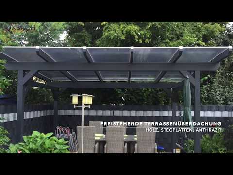 Terrassenüberdachungen aus Aluminium und Holz mit Stegplatten oder Glas | www.luxbach.de