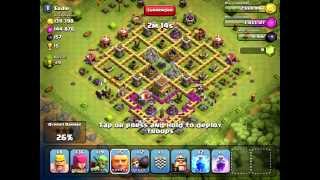 Clash of Clans Attacking TH8 with normal army no spells 299 305 237